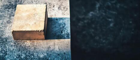 Texture contrast of a concrete block on surface photo