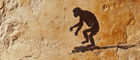 A painting of a monkey on a tree photo