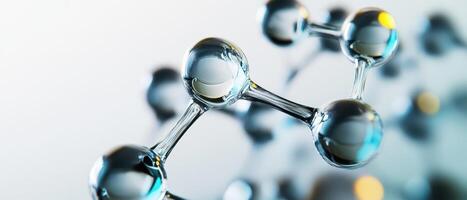 Molecule structure magnified with droplets photo