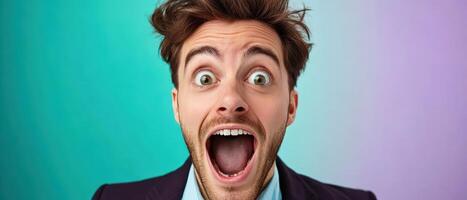Joyful man in a studio setting photo