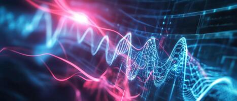 Vibrant digital waveforms in abstract design photo