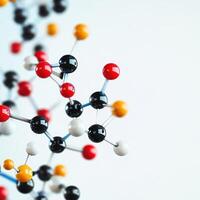 Vibrant colorful molecular structure photo