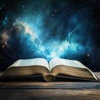Cosmic book exploring the wonders of the universe photo