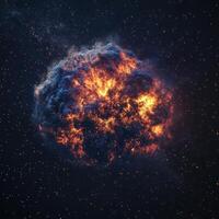 Cosmic explosion in the depths of space photo