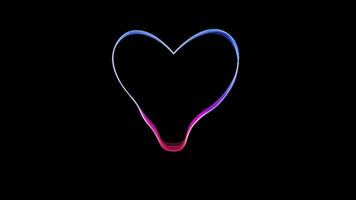 Seamless digital wavy love background with loop motion. Futuristic technology background, Colorful neon pattern on black background video
