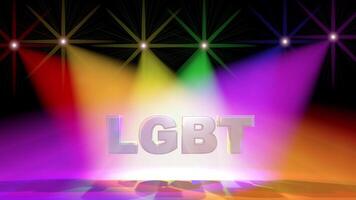 Lgbt sign on stage with rainbow lights video