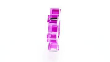 A purple and white bracelet with a square shape video