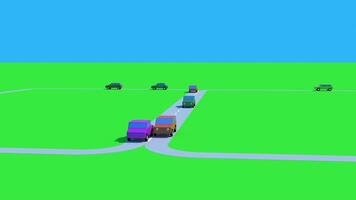 A 3d rendering of a road with cars on it video