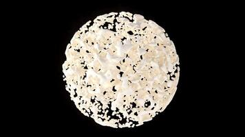 A white sphere with many holes in it video