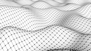 Abstract background of a wave of black and white mesh video
