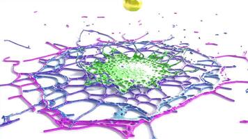 A computer generated image of a colorful paint splatter video