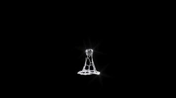 A silver and black background with a white diamond video