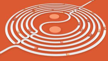 Round labyrinth move for path intro endless video