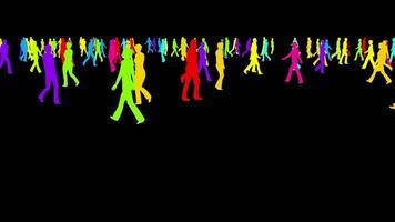 A large group of people walking in a line video