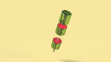 A watermelon popsicle with a slice of watermelon on top video