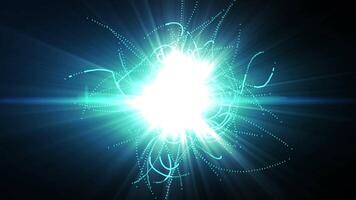 Abstract light rays glowing on a dark background video