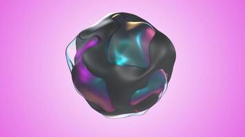 A black and purple object with a rainbow effect video