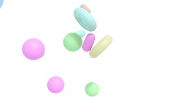 A bunch of colorful plastic balls are falling down video