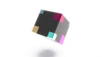 A cube with colorful squares on it video