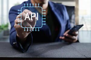 Modern Programming Interface Concept with API Visual Representation photo