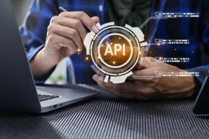 Modern Programming Interface API Concept for Software Development photo