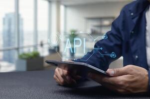 Modern API Programming Interface Interaction with Digital Device photo