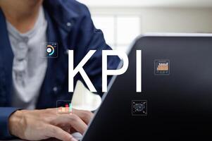 Key Performance Indicator Concept with Digital Graphs and Charts photo