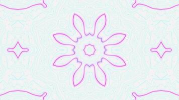 Abstract smooth flowing shiny neon kaleidoscope effect seamless white background video