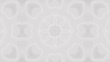 Abstract smooth glowing neon seamless kaleidoscope effect on grey background video