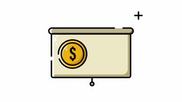 presentation of dollar graph icon animated looping, isolated alpha channel video