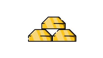 gold bars icons animation isolated alpha channel, animation looping video