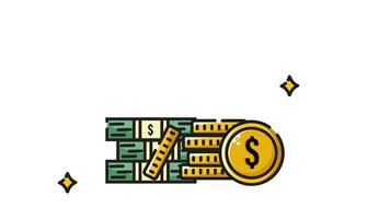 dollar profit chart animation isolated alpha channel, motion graphic multipurpose business with looping animated video