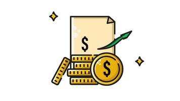 dollar income growing looping animation, isolated alpha channel. suitable for web, business etc video