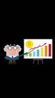 Funny Analyst Character With Bitcoin Price Graph Presentation video