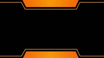 Sleek orange HUD-styled panels slide in with geometric edges, giving a futuristic dashboard interface or selection menu aesthetic video