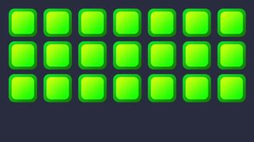 A glowing green digital grid of squares animates in sync, evoking a high-tech control matrix and futuristic data screen video