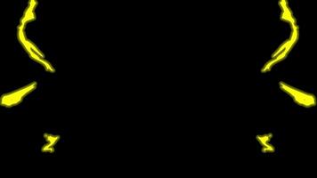 Yellow zigzag-shaped electric lines pulse vertically in sync, simulating continuous current movement and intense energy flow video