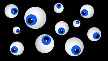 A matrix of eyeballs spread evenly across a teal backdrop, symbolizing surveillance, data tracking, and digital observation networks video