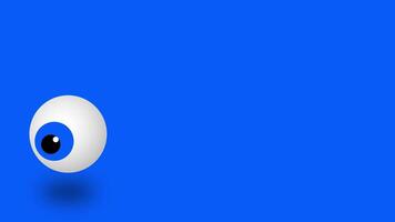 A lone stylized eyeball floats above a vivid blue background, representing awareness, vision, solitude, and focused observation video