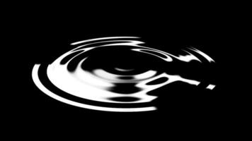 A fast-moving brush stroke spirals in a swirl, creating a bold ink-like artistic effect in dynamic black and white motion video
