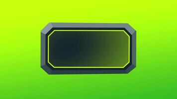 A metallic green futuristic panel with layered design and soft glows, appearing like a control screen or status display interface video