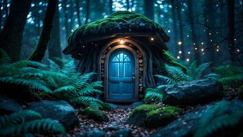 Exploring a Charming Tiny House in the Woods with Blue Door photo