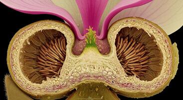 Magnified Cross Section of a Magnolia Flower photo