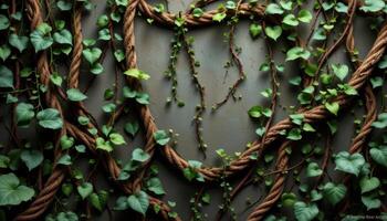 dense jungle vines intertwining like ropes. photo
