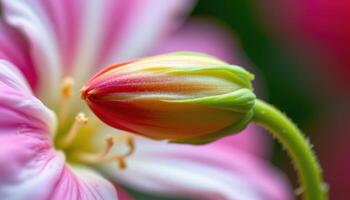 a close up of a flower bud just beginning to open. photo