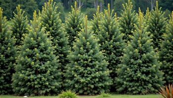 a dense stand of fir trees with dark green needles. photo