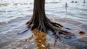 the forest floor submerged during high tide. photo
