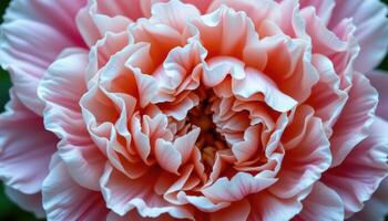 layers of ruffled peony petals up close. photo
