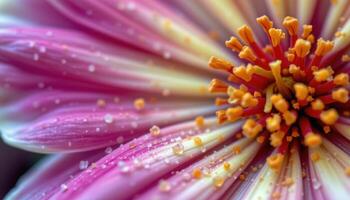 a close up macro shot of pollen grains on petals. photo