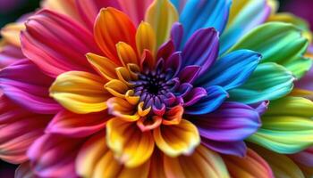 a rainbow gradient of flower petals. photo